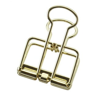 ワイヤーWクリップ 小 ゴールド 1箱(10個)