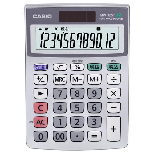 カシオ 特大表示電卓 12桁 ミニジャストサイズ 1セット(3台)