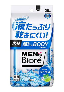 ★まとめ買い★ メンズビオレ 顔もふけるボディシート 爽やかなシトラスの香り 28枚 ×12個【イージャパンモール】