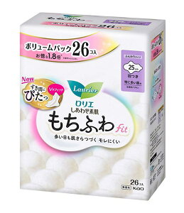★まとめ買い★ 花王 ロリエしあわせ素肌もちふわfit 特に多い昼用25cm羽付き 26個 ×8個【イージャパンモール】