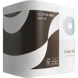 【送料無料】【個人宅届け不可】【法人（会社・企業）様限定】トイレットペーパー　パルプブレンド　シングル　芯あり　80m　1セット(96ロール:8ロール×12パック)