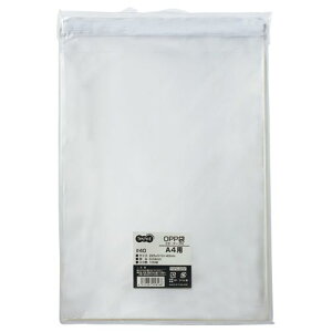 OPP袋 フタ・テープ付 A4用 225×310+40mm 1セット(500枚:100枚×5パック)