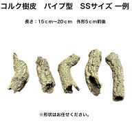 【cork-PSS】バージンコルク　コルク樹皮　パイプ型　Sサイズ　縦15～20cm　直径（細）5　養生　板付　活…