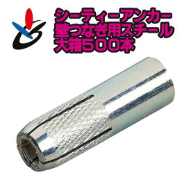 シーティーアンカー CTタイプ 500個/箱 CT-4050 スチール サンコーテクノ 壁つなぎ施工 ねじ径W1/2 全長50mm JCAA認証品 SHASE-S規格品 本体打ち込み式 インチねじ 内玉タイプ コンクリート用 大箱 建設 建築 架設 仮設 足場 配管 ダクト取付 内装工事 改修 リフォーム