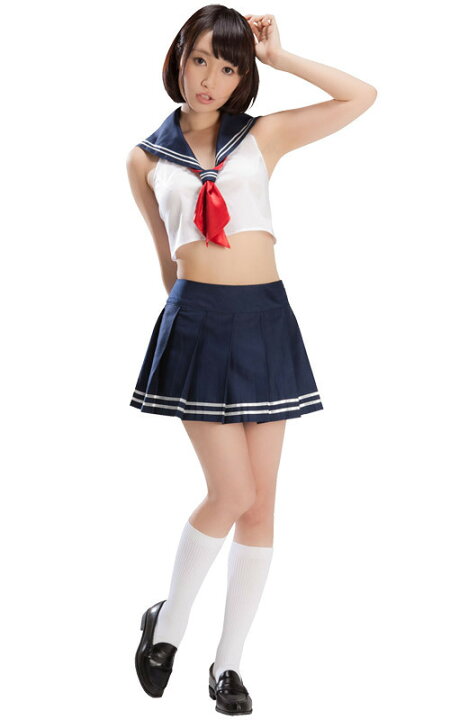 楽天市場 セーラー服 ノースリーブ 女子高生 セーラー服短丈 Mサイズ 女性用 ポイント 倍 大胆できわどいセクシーアレンジを施した セーラー服 コスチューム Tam ジャパンネットライフ
