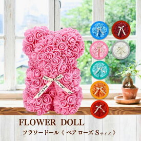 【敬老の日 ギフト】 造花 フラワードール ベアローズS カーネーション バラ プレゼント フラワードール ギフト くま ベア ぬいぐるみ プレゼント 花束 フラワーギフト お母さん 母親 妻 誕生日 母の日 記念日 感謝 送料無料 コストコ