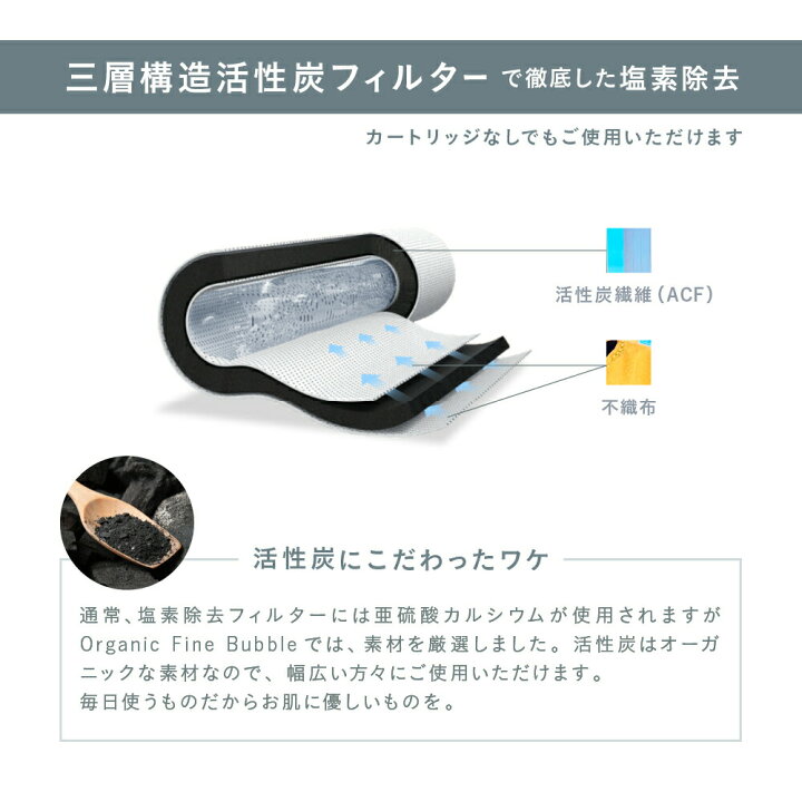 楽天市場】Noend オーガニックファインバブル 三層構造活性炭 