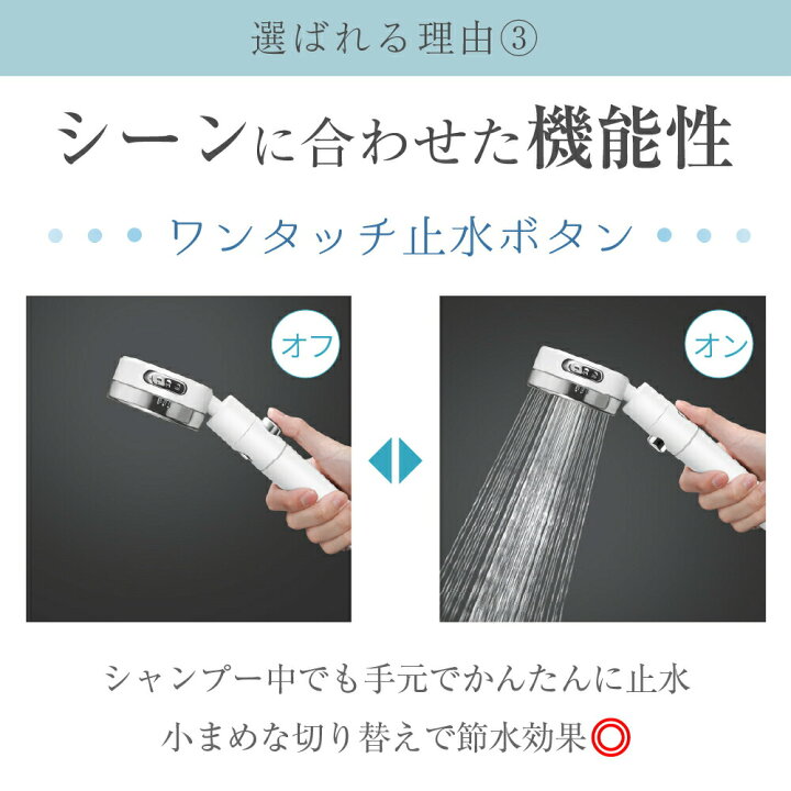 LDKベストバイ3冠受賞 日丸屋製作所 シャワーヘッド 日本製塩素除去剤 節水 浄水 止水ボタン 水流調整 角度調整 アダプター付 国際基準G1 2 2年間保証 ギフト Noend 公式 店