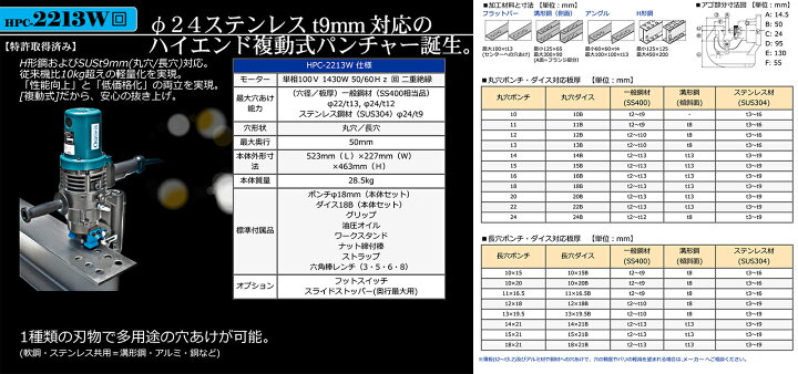 楽天市場】【オススメ】〈オグラ〉 電動油圧パンチャー HPC-2213W 