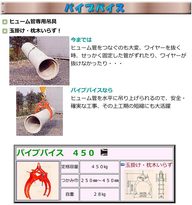 楽天市場】【代引不可】〈サンキョウ・トレーディング〉ヒューム管吊具 