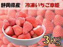 送料無料　冷凍いちご　静岡県産　章姫　3kg　国産