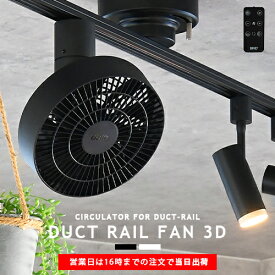 ダクトレール専用 シーリングファン DUCT RAIL FAN 3D ダクトレールファン 3D DCモーター 簡易リモコン付 ライティングレール 配線ダクト オフィス 省エネ 店舗 カフェ キッチン 送風 換気 空気循環 サーキュレーター 003431 ブラック ホワイト ミニマル モダン モノトーン