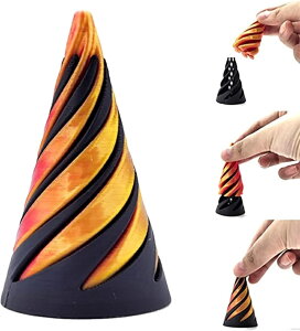 インポッシブル ピラミッド パススルー 彫刻、パス スルー ピラミッド フィジェット トイ、3D プリント スパイラル コーン おもちゃ インポッシブル スパイラル コーン フィジェット ストレ
