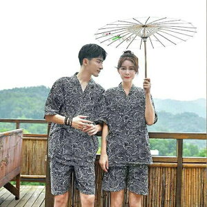 M-4XL 甚平 じんべい メンズ レディース 男女兼用 カップル 上下セット 総柄 綿100% 2点セット 花火大会 夏祭り 男性 父の日 ルームウェア 和服 浴衣 寝巻き パジャマ 着物 部屋着 プレゼント
