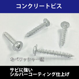 4.0x25コンクリートビス なべワッシャー頭シルバー[50個入]