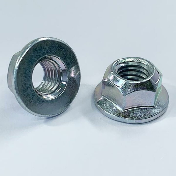 楽天市場 フランジタイプ３ロックナット細目ピッチm10 1 25 S45c 三価ホワイト 1個入 二面幅14高さ10フランジ径19 ジャパネジ楽天市場店