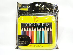 【トンボ鉛筆】ミニ色鉛筆12色NQ削り器付パック BCA-151 | 文具 文房具 オフィス用品 事務用品 日用品 ステーショナリー 業務用 記念品 贈り物 ギフト お祝い 就職 入学 入園 卒業 卒園 会社 仕