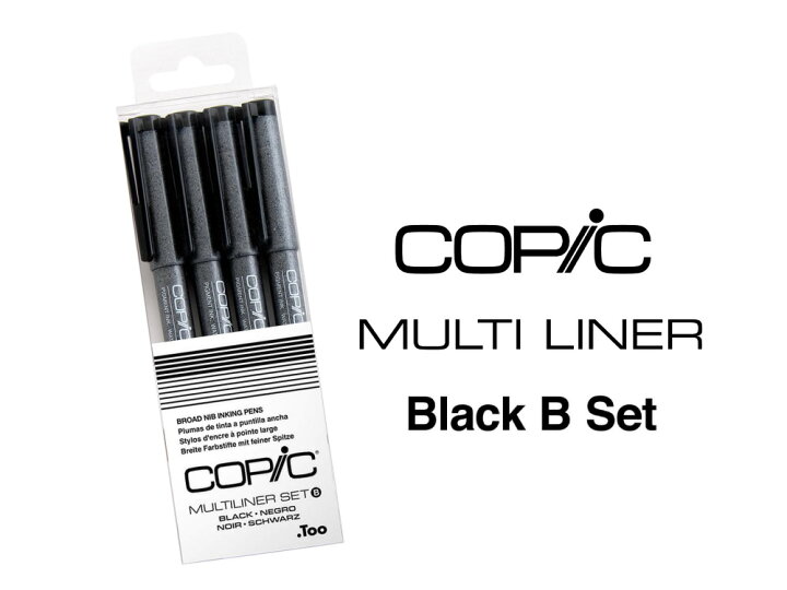 楽天市場 Too コピックマルチライナーセット ブラック Bセット 文具 文房具 オフィス用品 事務用品 日用品 ステーショナリー 業務用 記念品 贈り物 ギフト お祝い 漫画ペン コミック用品 デザイン スケッチ 画材 マーカー アート 絵画 日本の文具 業務用店