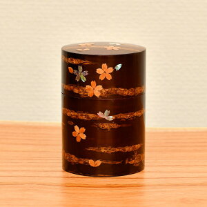 樺細工 茶筒 総皮茶筒 貝入散花 大 角館伝四郎 桜皮 日本製 伝統工芸 山桜 お茶 珈琲 緑茶 おうち時間 ギフト ラッピング 風呂敷 敬老の日 プレゼント あさのは堂