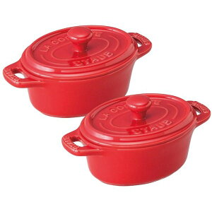 内祝い お返し 送料無料 staub ストウブ 食器 お歳暮 ギフト オーバル ペア 2個 セット 詰め合わせ チェリー 小鉢 小皿 セラミック オーブン レンジ 出産内祝い 結婚内祝い 結婚祝い 出産祝い