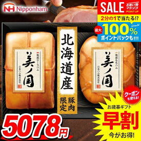 ＼最大全額ポイント還元／ お歳暮 御歳暮 送料無料 早割 ハム ギフト セット ロースハム ももハム 熟成 ブロック 詰め合わせ 日本ハム ニッポンハム 美ノ国 北海道 プレミアム 歳暮 冬ギフト 食品 食べ物 お取り寄せ グルメ 美の国 美しの国 UKH-55
