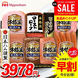 【人気★ローストビーフ付き】お歳暮 御歳暮 送料無料 早割 ハム ギフト セット ロースハム ローストビーフ ソーセージ 生ハム 詰め合わせ 日本ハム ニッポンハム 本格派ギフト 歳暮 冬ギフト 食品 食べ物 お取り寄せ グルメ NRB-54