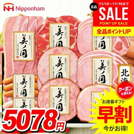 お歳暮 御歳暮 送料無料 早割 ハム ギフト セット ロースハム ウインナー ソーセージ 生ハム 詰め合わせ 日本ハム ニッポンハム 美ノ国 北海道 プレミアム 歳暮 冬ギフト 食品 食べ物 お取り寄せ グルメ 美の国 美しの国 UKH-58