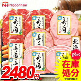 【訳あり 在庫処分 賞味期限間近】ハム ギフト セット ソーセージ ウインナー 詰め合わせ 詰合せ 日本ハム 美ノ国 北海道 プレミアム お中元 御中元 送料無料 アウトレット セール 福袋 食品 グルメ 美の国 美しの国 UKH-48【クレジットカード・後払い決済のみ受付可】