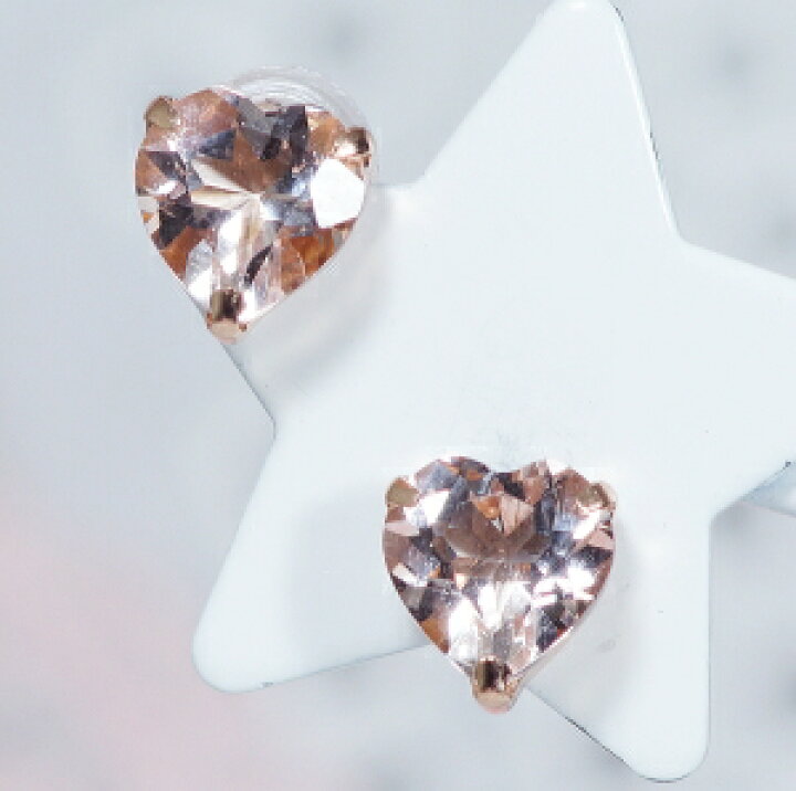 楽天市場】K18PG 1.3ct モルガナイトピアス ハートシェイプ 18金 