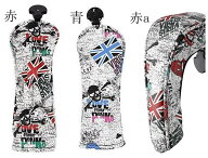ゴルフ カバー ユーティリティー UT ヘッドカバー 防水仕様 変換ダグ付き スカル×England国旗 送料無料