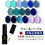 安心の日本製 カラージェル ブルー＆パープルカラー LEDUV対応ジェル ジェルネイル 化粧品登録済