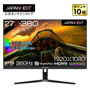 JAPANNEXT 27C` IPSpl Full HD(1920 x 1080) 360Hz tj^[ 27X-360(JN-360IPS27FHDR) HDMI DP sRGB 100% HDR400 tfBXvC PCj^[ Q[~Oj^[ PCj^[ tj^[ p\Rj^