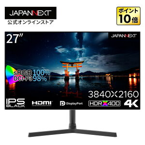 JAPANNEXT 27C` IPS BLACKpl j^[ 4K (3840x2160)𑜓x tj^[ JN-27IPSB4FLUHDR HDMI DP HDR sRGB 100% DCI-P3 98% 4Ӄt[Xf PIP/PBP@\ tfBXvC PCj^[ p\R