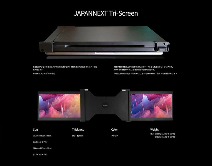 楽天市場】JAPANNEXT ゲーミングモニター 10.1インチ IPSパネル フルHD 