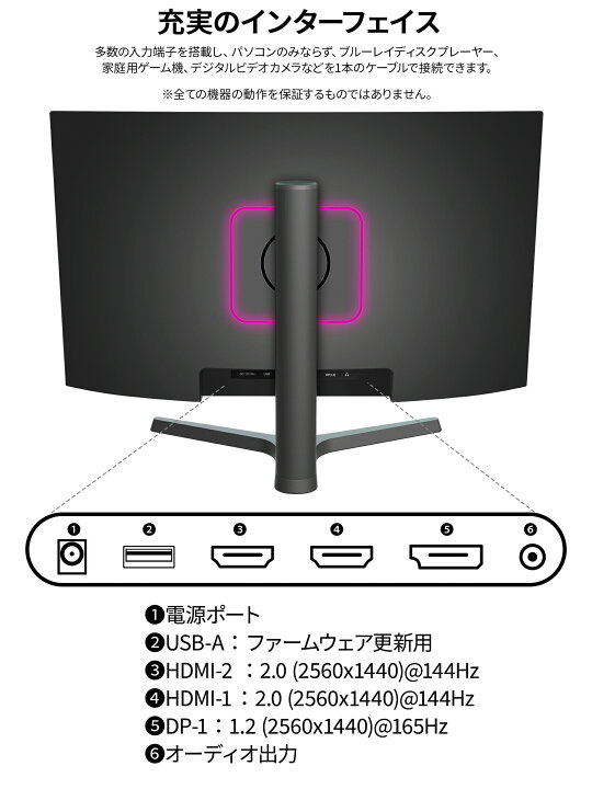 楽天市場】JAPANNEXT 27インチ 曲面 モニター WQHD(2560 x 1440) 165Hz 