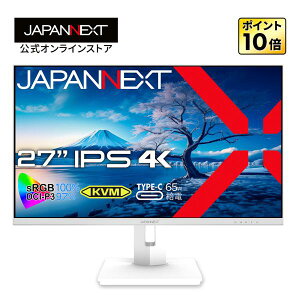 JAPANNEXT 27C`IPSpl 4K(3840x2160)𑜓x tj^[ JN-IPS27UHDR-C65W-HSP-W HDMI DP USB Type-C  s{bg@\ USB-Cd(ő65W) KVM@\ zCgJ[̗p 4K tj^[ PCj