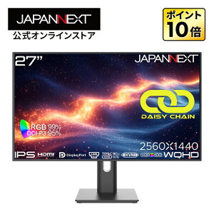JAPANNEXT 27C` IPSpl WQHD(2560x1440)𑜓x tj^[ JN-IPS27Q4FL-HSPC9-DL HDMI DP USB Type-C(ő90Wd) LAN HDR400 sRGB:99% DCI-P3:95% fCW[`F[ڑΉ  s{bg@\ 4Ӄt