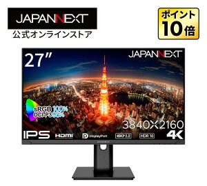 JAPANNEXT 27C` IPSpl 4K(3840x2160)𑜓x tj^[ JN-IPS2710UHDR-HSP HDMI DP HDR sRGB:100% DCI-P3:95% PBP/PIP  s{bg@\4K tj^[ PCj^[ p\Rj^[ Wp