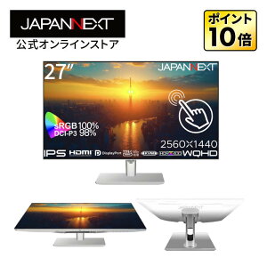 JAPANNEXT 27C` IPSpl 10_}`^b`Ή WQHD(2560x1440)𑜓x zCgJ[tj^[ JN-IPS27WQHDR-C65W-FLD-T HDMI DisplayPort USB Type-C(ő65Wd) sRGB:100%fXN[Ntj^[ PC