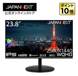 JAPANNEXT 23.8C` IPSpl WQHD(2560x1440)𑜓x tj^[ JN-IPS2380FLWQHD-N HDMI DP DVI-I sRGB:99% DCI-P3:95%fXN[Ntj^[ PCj^[ p\Rj^[ WplNXg