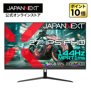 JAPANNEXT 27C` IPSpl 144Hz/1ms(MPRT)Ή tHD(1920x1080)𑜓x Q[~Oj^[ JN-IPS27G144F HDMI DP sRGB:99% HDR400 PS5 tHD:120Hz y2Nۏ؁zPCj^[ tj^[ p\Rj^