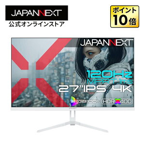 JAPANNEXT 27�C���` IPS�p�l������ 120Hz/1ms(MPRT)�Ή� 4K(3840×2160)�𑜓x �Q�[�~���O���j�^�[(�z���C�g) JN-IPS27G120U-W HDMI2.1 DP sRGB:100% HDR400���� PS5 4K:120Hz�ڑ� VRR �P�[�u������(�z���C�g) �y2�N�ۏ؁z PC