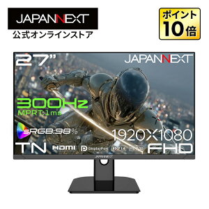 �yEC�T�C�g����z JAPANNEXT 27�C���` TN�p�l������ 300Hz/1ms(MPRT)�Ή� �t��HD(1920×1080)�𑜓x �Q�[�~���O���j�^�[ JN-T27G300F HDMI DisplayPort sRGB:98% HDR PS5 �t��HD:120Hz�ڑ� �y2�N�ۏ؁z PC���j�^�[ �t�����j