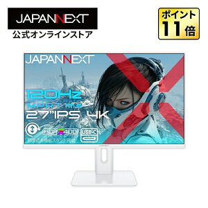 �yEC�T�C�g����zJAPANNEXT 27�C���` IPS�p�l������ 120Hz/1ms(MPRT)�Ή� 4K(3840×2160)�𑜓x �Q�[�~���O���j�^�[(�z���C�g) JN-Ei27G120U2-HSPC6-W HDMI2.1 DP USB-C(�ő�65W���d) sRGB:100% HDR400���� PS5 4K:120Hz�ڑ� VRR 