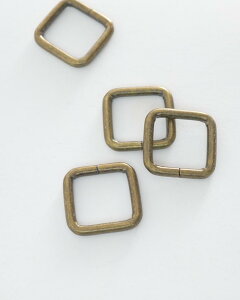 角カン 内径20MM 線径3MM 10個入り JPC0097-2 カクカン 小カン 四角カン ゴールド シルバー ブラック 黒 ニッケル 金具 ジョイント 接続 パーツ 持ち手 テープ 調節 ハンドメイド 手作り 手芸