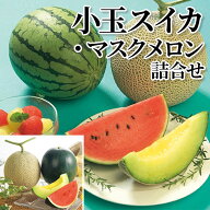 小玉スイカ・マスクメロン詰合せ 送料込み ギフト プレゼント 贈答 お取り寄せ お土産 (レビュー記入で30…