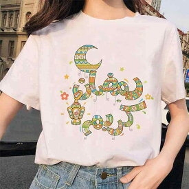 Tシャツ レディース 短袖 プリント アラブ風 エスニック 柄 中東 伝統 祭日 春夏 普段使い 綿素材 軽量 通気性 かわいい