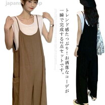 楽天市場】ノースリーブ Tシャツ（オールインワン・サロペット 