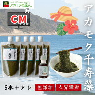 【TVCM放送中】アカモク 千寿藻 300g×5本+専用タレ / 玄界灘産 国産 産直の鉄人 保存料無添加・無着色 …