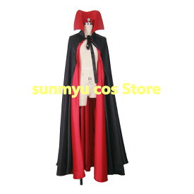 2層サテンマント　全円マント　 ドラキュラマント 吸血鬼 黒いマント　レッド赤　縦襟 コスプレ衣装 色変更自由　ハロウィン　オーダーメイド　オーダーサイズ
